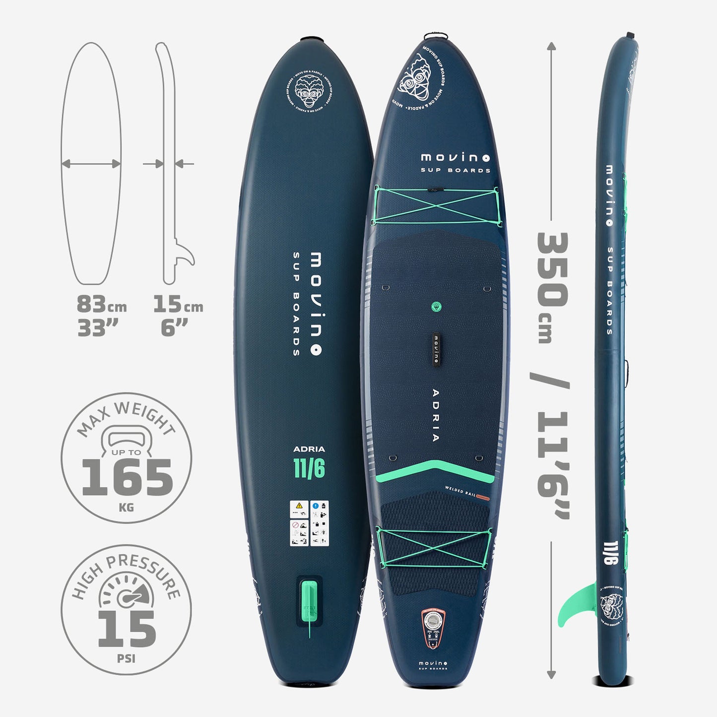 Movino Adria (marineblauw-munt)